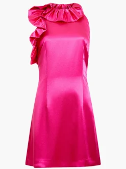 Adora Satin Ruffle Mini Dress