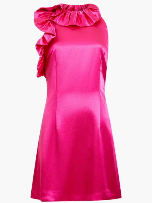 Adora Satin Ruffle Mini Dress