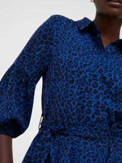 Animal Belted Midi Shirt Dress