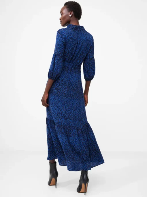 Animal Belted Midi Shirt Dress
