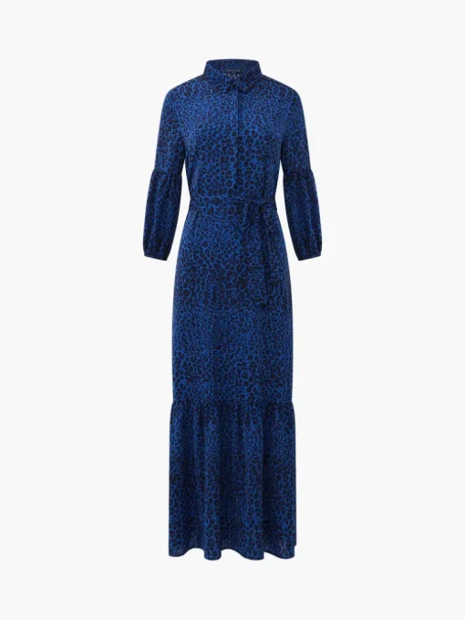Animal Belted Midi Shirt Dress