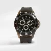 Black Silicone Strap Watch with Black Dial