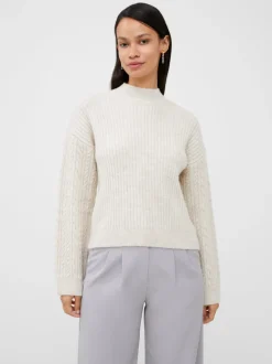 Cable Knit Arm High Neck Jumper