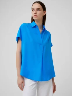 Crepe Light Cap Sleeve Popover Shirt