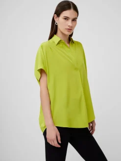 Crepe Light Cap Sleeve Popover Shirt