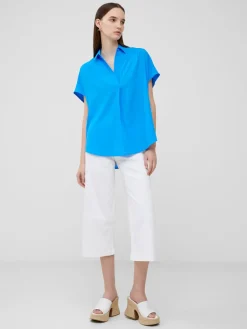 Crepe Light Cap Sleeve Popover Shirt