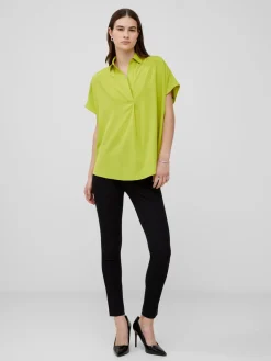 Crepe Light Cap Sleeve Popover Shirt