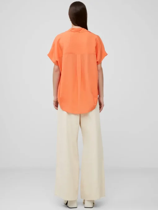 Crepe Light Cap Sleeve Popover Shirt