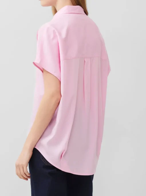 Crepe Light Cap Sleeve Popover Shirt