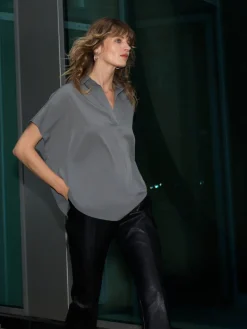 Crepe Light Recycled Popover Shirt
