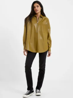 Crolenda PU Popover Shirt