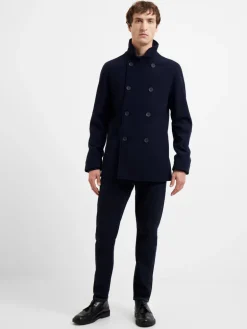 Double Breasted Funnel Neck Coat