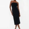 Echo Crepe Strapless Midi Dress