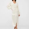 Inu Satin Wrap Midi Skirt