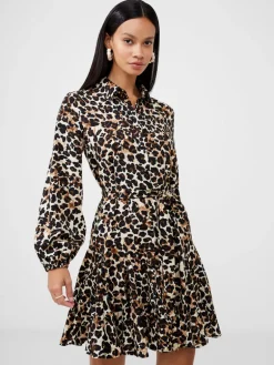 Leopard Print Belted Shirt Mini Dress
