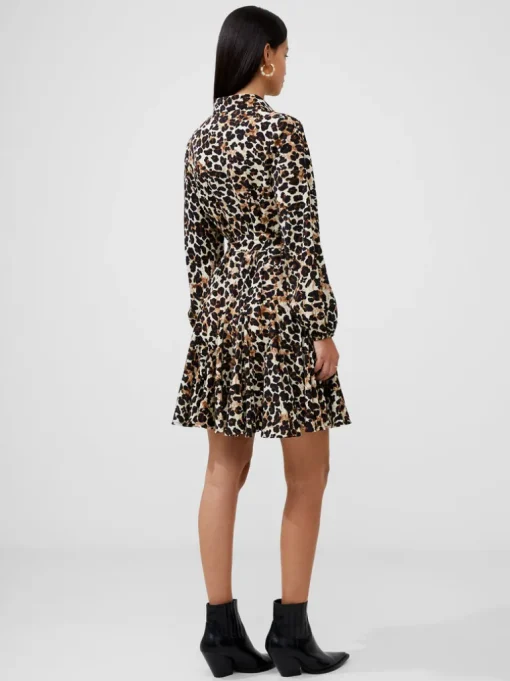 Leopard Print Belted Shirt Mini Dress
