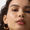 Multi Rainbow Bead Hoop Earrings