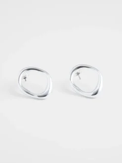 Organic Oval Stud Earrings