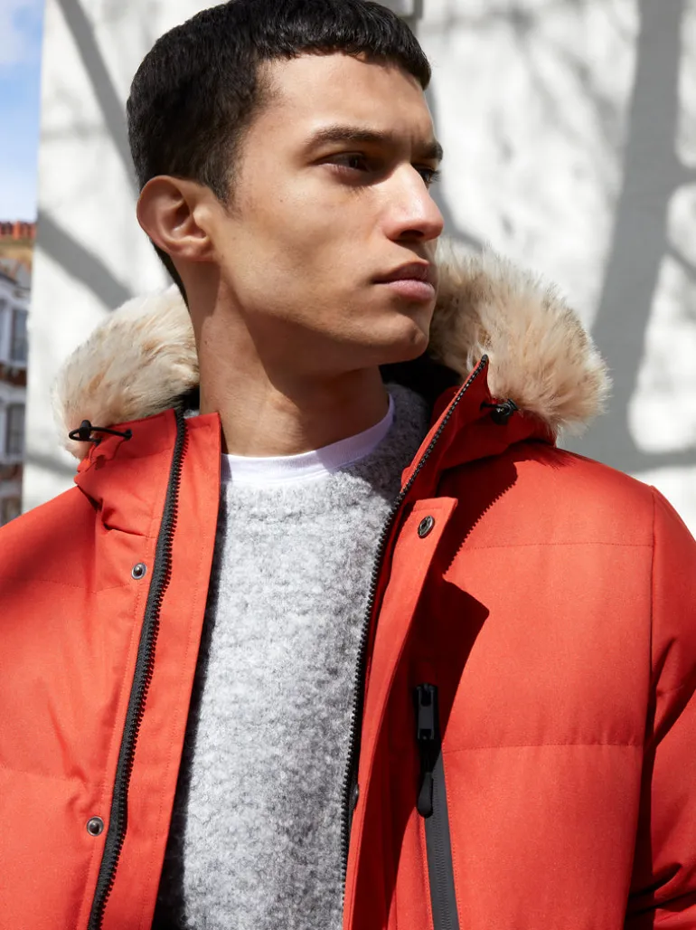 Padded Mid Length Parka Coat