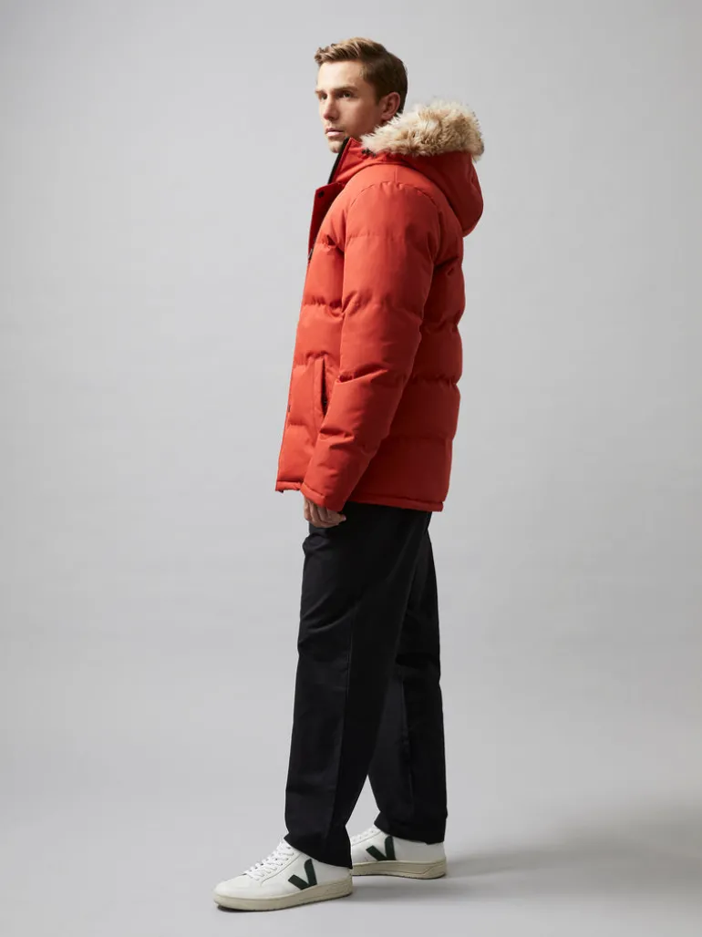Padded Mid Length Parka Coat
