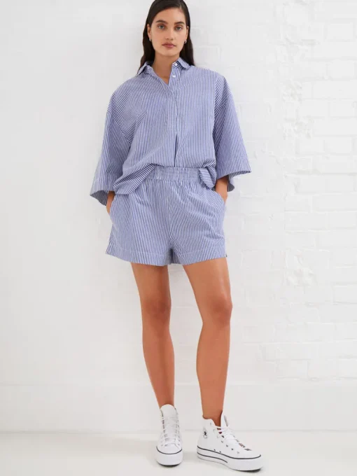 Rhodes Poplin Stripe Popover Shirt