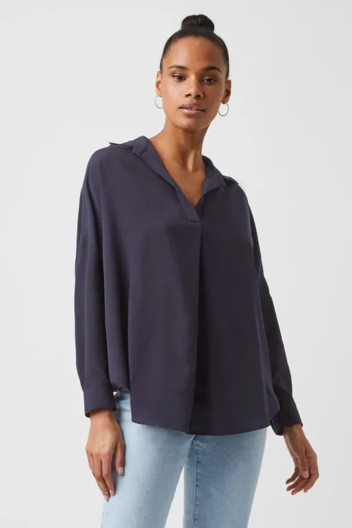 Rhodes Recycled Crepe Popover Shirt