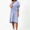 Rhodes Stripe Poplin Shirt Dress