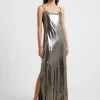Ronja Liquid Metal Maxi Slip Dress