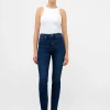 Stretch Denim Cigarette Fit Full Length Jeans