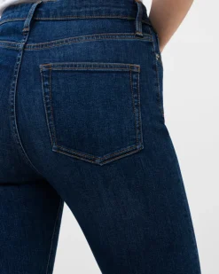 Stretch Denim Cigarette Fit Full Length Jeans