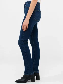 Stretch Denim Cigarette Fit Full Length Jeans