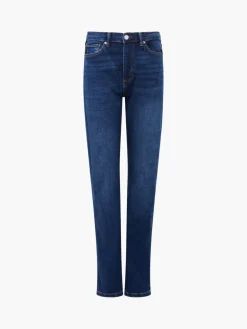 Stretch Denim Cigarette Fit Full Length Jeans