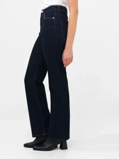 Stretch Denim Wide Flare Full Length Jeans