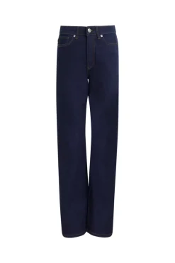 Stretch Denim Wide Flare Full Length Jeans