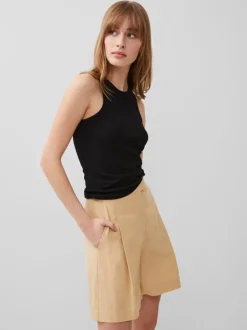 Tallie Textured Racer Tank Top