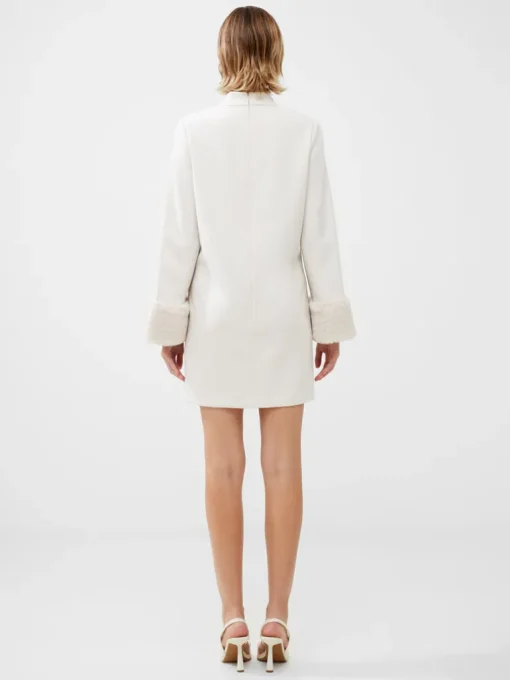 Whisper Ruth Faux Fur Trim Mini Dress