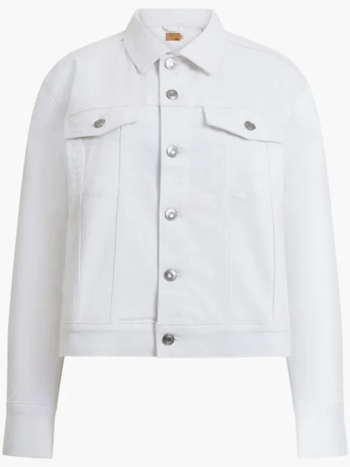 White Denim Stretch Trucker Jacket