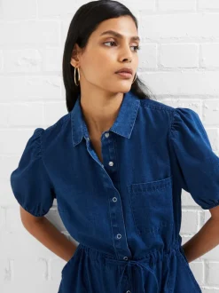 Zaves Chambray Shirt Dress