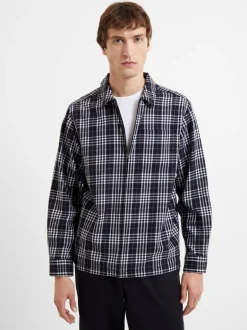 Zip Through Relaxed Pendine Check Shirt